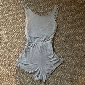 Grey Twist Back Romper